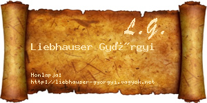 Liebhauser Györgyi névjegykártya